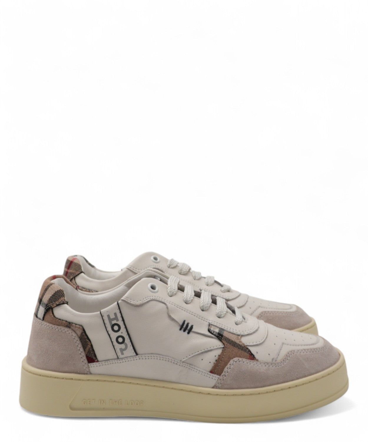 Sneakers Ho’op Start Scottish Beige in Pelle-HO'OP-Sneakers-Vittorio Citro Boutique