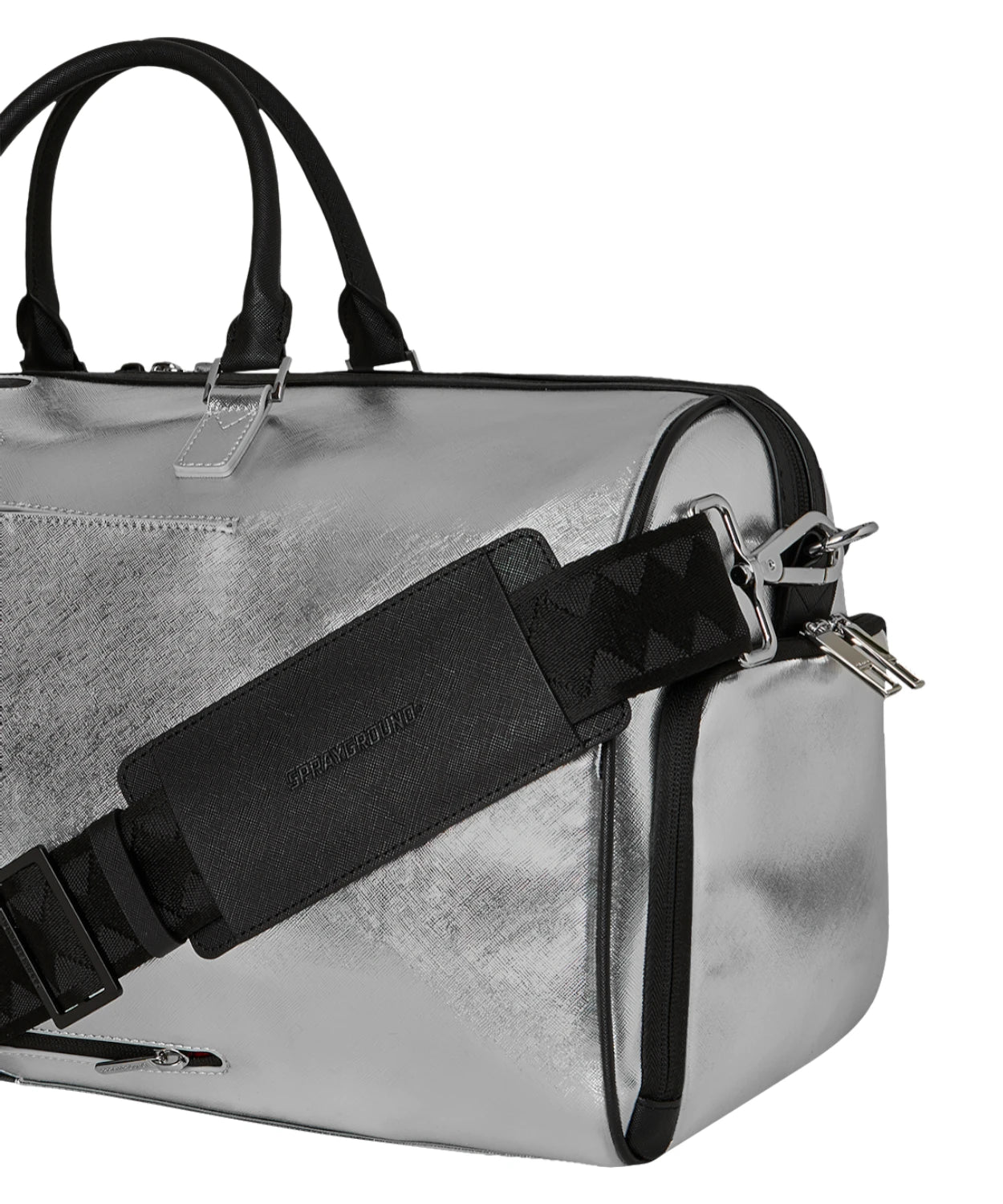 Borsone Sprayground Silver Side Drip Black Check Large