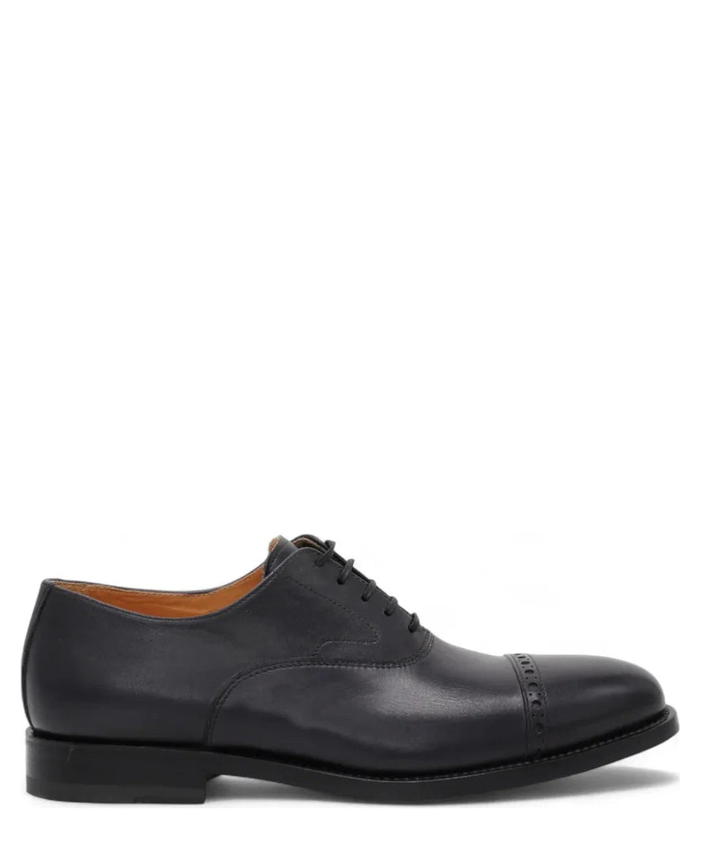 Scarpe Stringate in Pelle Crust Blu-Graziano Salvatelli-Stringate-Vittorio Citro Boutique