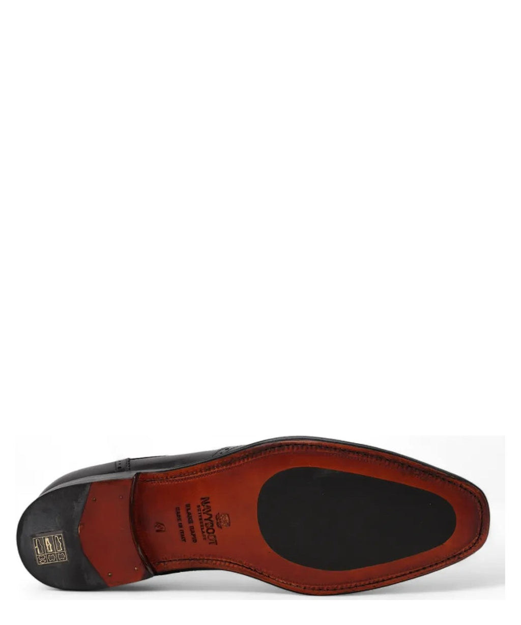 Scarpe Stringate in Pelle Nera con Lavorazione Goodyear – Navyboot-Graziano Salvatelli-Stringate-Vittorio Citro Boutique