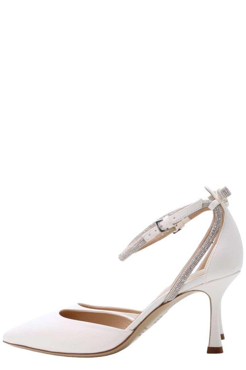 Décolleté in Morbida Nappa con Cinturino e Strass-Scarpe con tacco-NINALILOU-Vittorio Citro Boutique