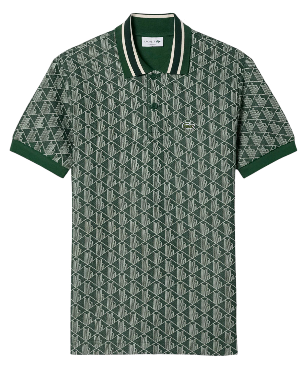 Lacoste Herren-Polohemd aus Jacquard-Stoff mit Monogramm