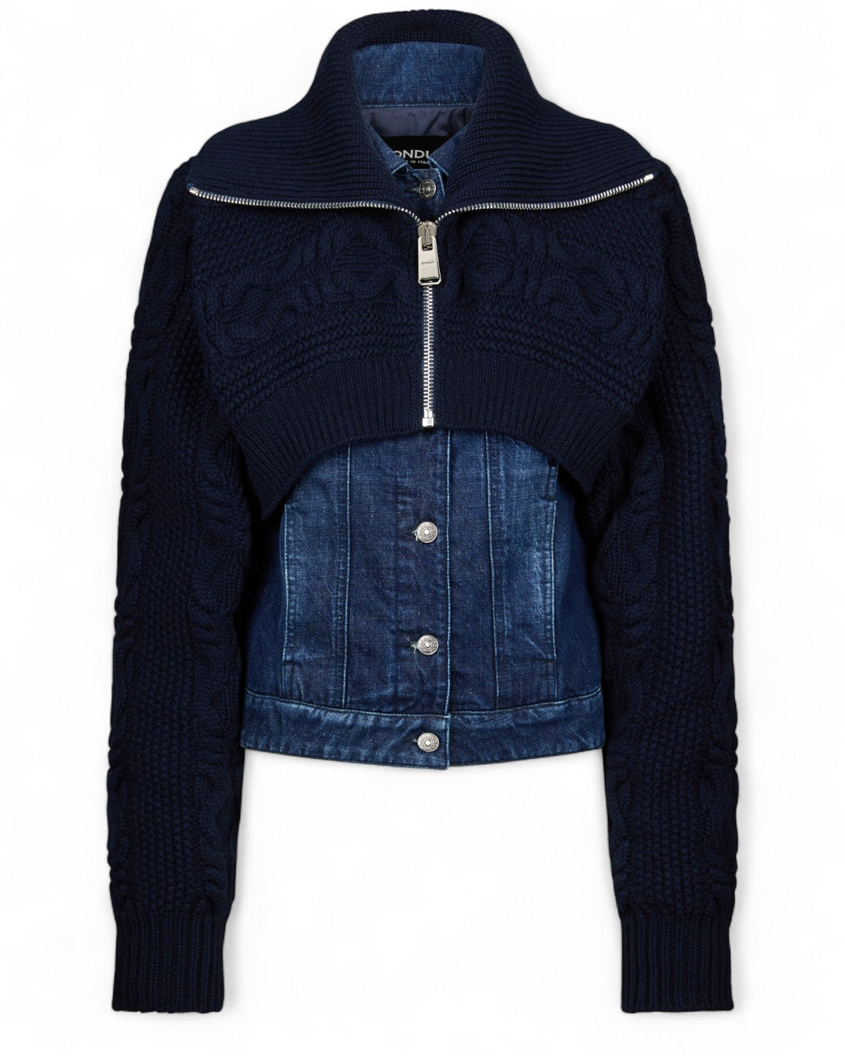 Giubbotto in denim e maglia con zip-Dondup-Giacche-Vittorio Citro Boutique