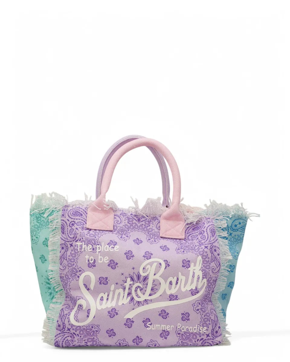 Borsa Vanity Bandana Rosa e Azzurra con Frange-Mc2 Saint Barth-Borse a spalla-Vittorio Citro Boutique