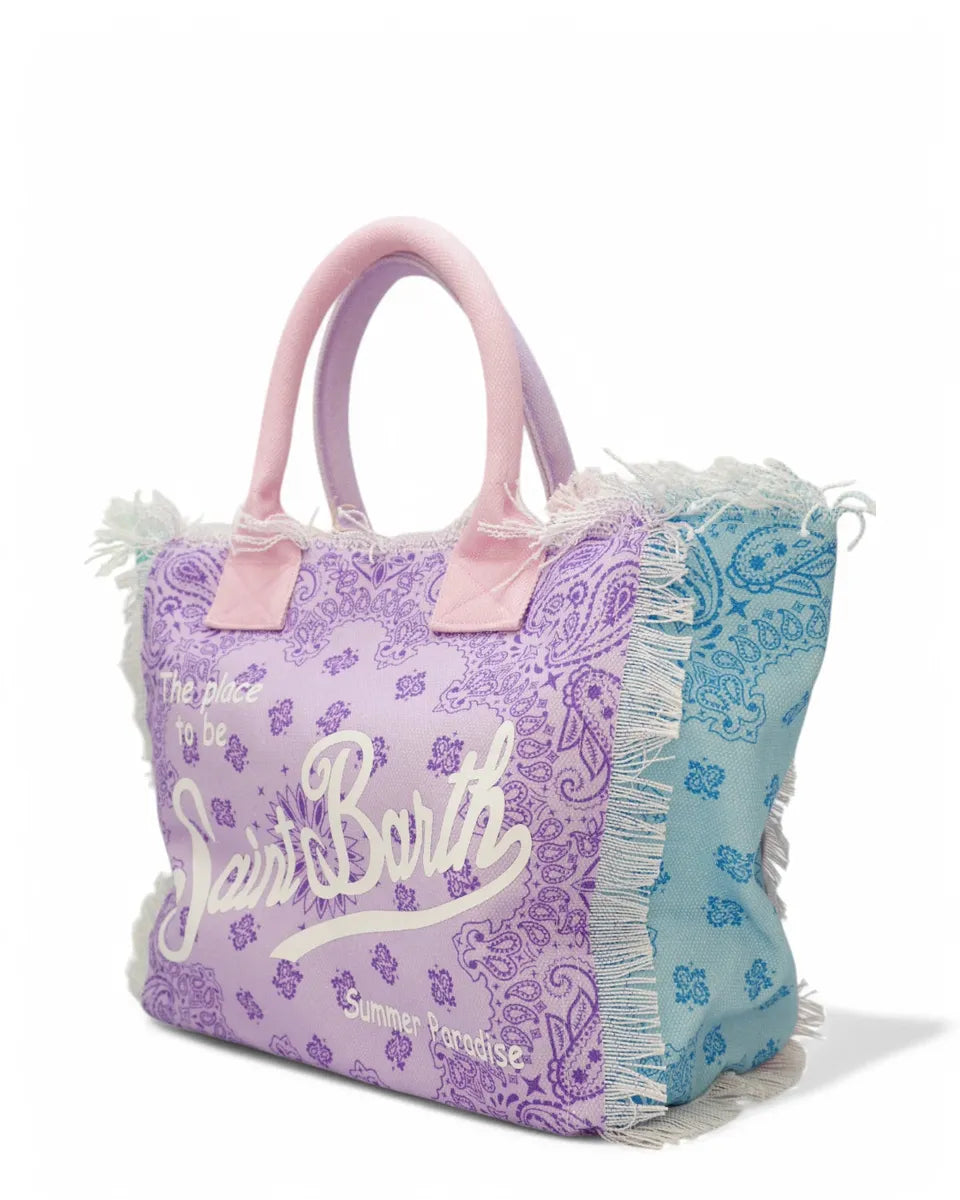 Borsa Vanity Bandana Rosa e Azzurra con Frange-Mc2 Saint Barth-Borse a spalla-Vittorio Citro Boutique