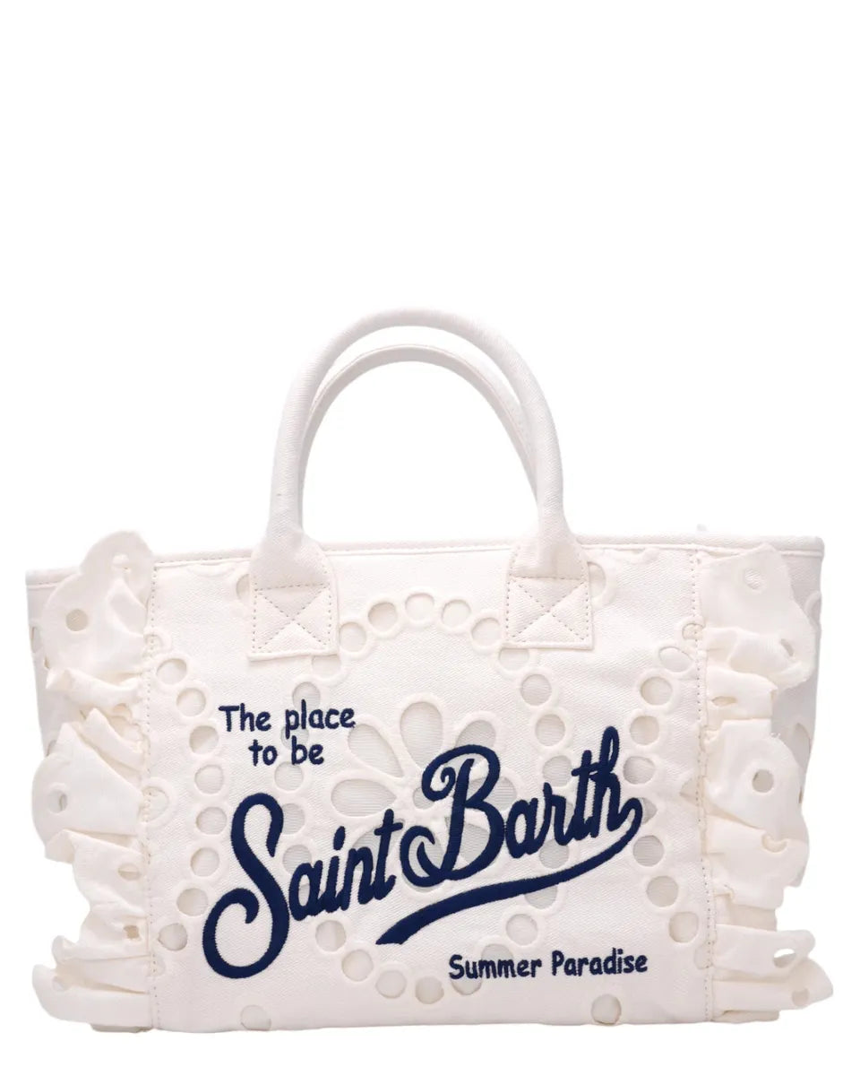 Borsa Colette Volant in pizzo Sangallo con tracolla staccabile-Mc2 Saint Barth-Borse a mano-Vittorio Citro Boutique