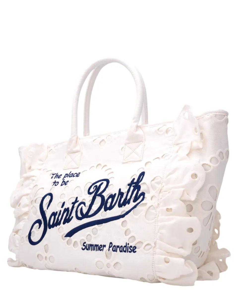 Borsa Vanity Volant in pizzo Sangallo con volant laterali-Mc2 Saint Barth-Borse a spalla-Vittorio Citro Boutique