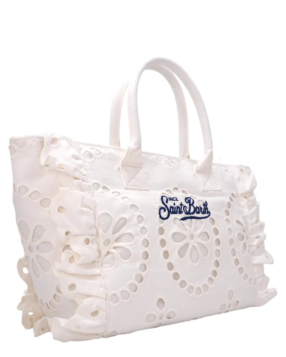 Borsa Vanity Volant in pizzo Sangallo con volant laterali-Mc2 Saint Barth-Borse a spalla-Vittorio Citro Boutique