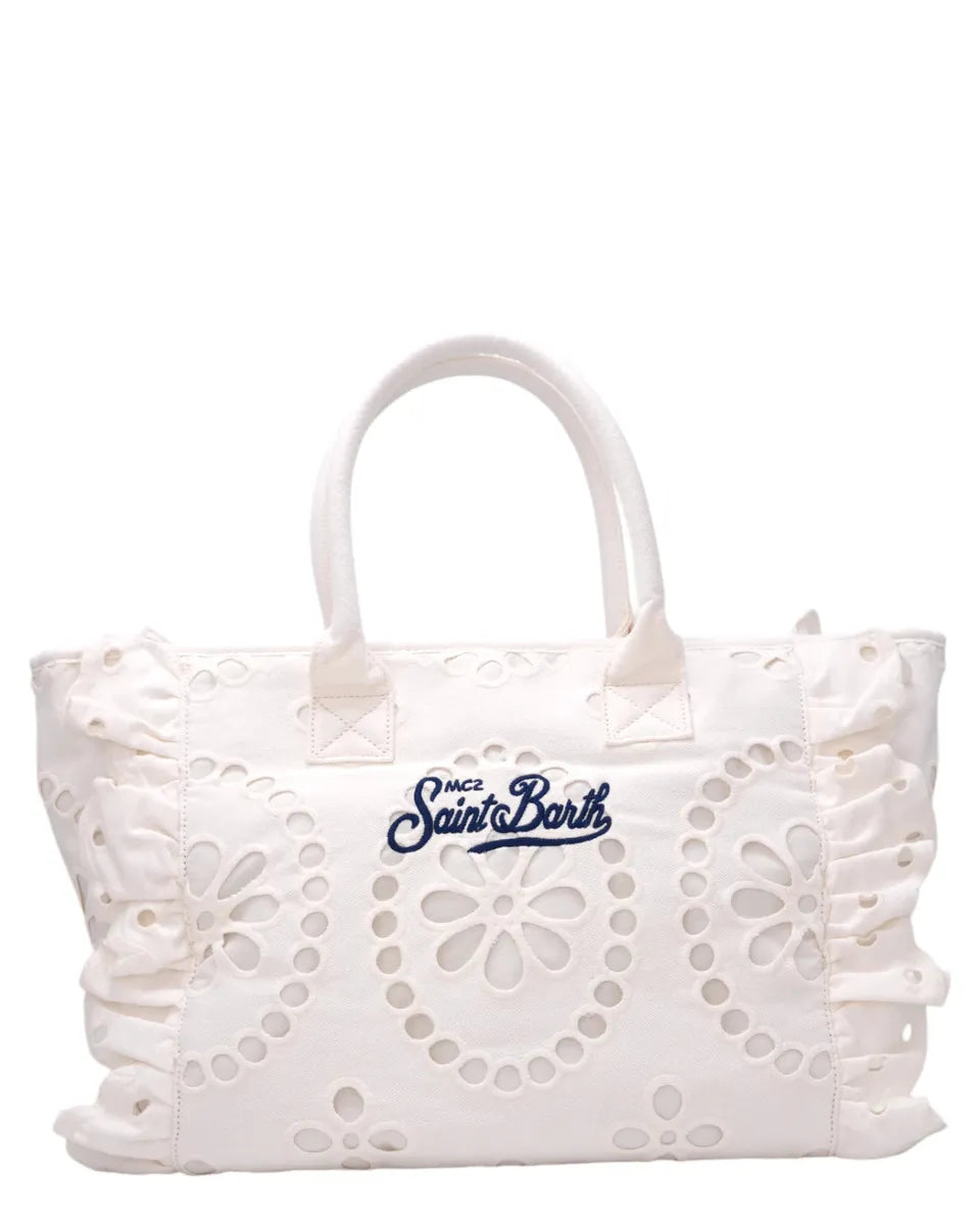 Borsa Vanity Volant in pizzo Sangallo con volant laterali-Mc2 Saint Barth-Borse a spalla-Vittorio Citro Boutique