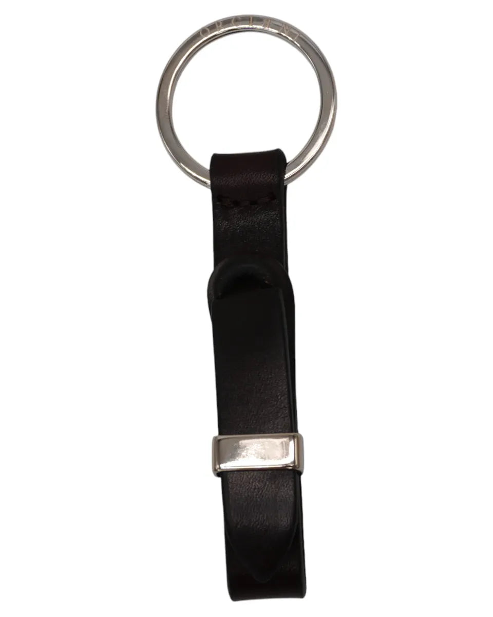 Portachiavi Nobuckle in pelle martellata con anello metallico-Orciani-Portachiavi-Vittorio Citro Boutique