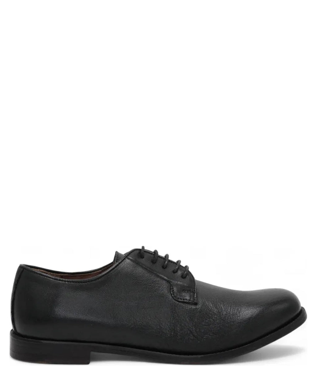 Scarpe Stringate in Pelle di Bufalo nero con Fondo in Cuoio-Nicol Sadler-Stringate-Vittorio Citro Boutique
