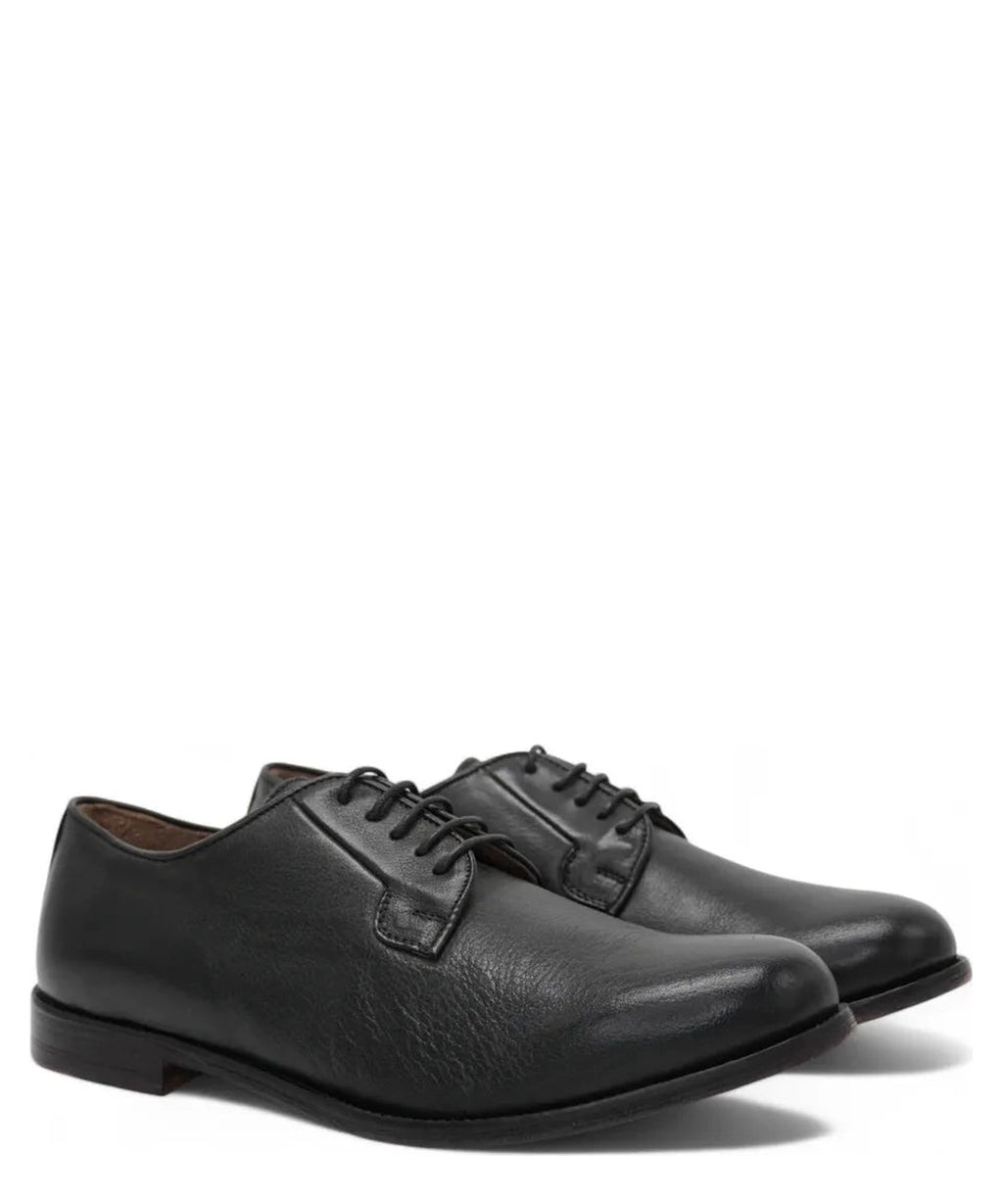 Scarpe Stringate in Pelle di Bufalo nero con Fondo in Cuoio-Nicol Sadler-Stringate-Vittorio Citro Boutique