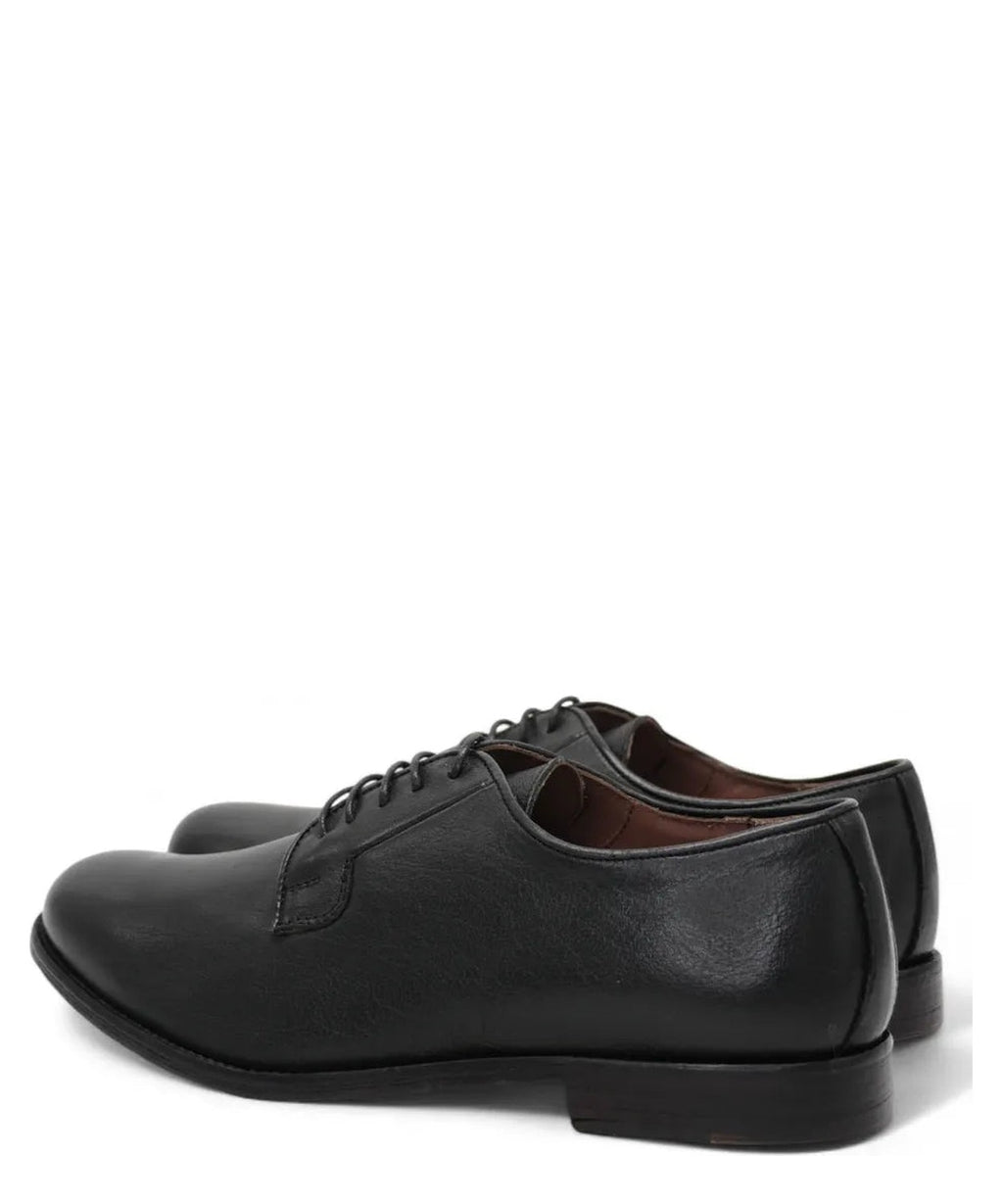 Scarpe Stringate in Pelle di Bufalo nero con Fondo in Cuoio-Nicol Sadler-Stringate-Vittorio Citro Boutique