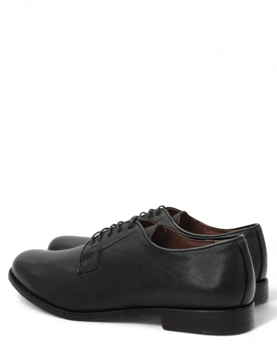 Scarpe Stringate in Pelle di Bufalo nero con Fondo in Cuoio-Nicol Sadler-Stringate-Vittorio Citro Boutique