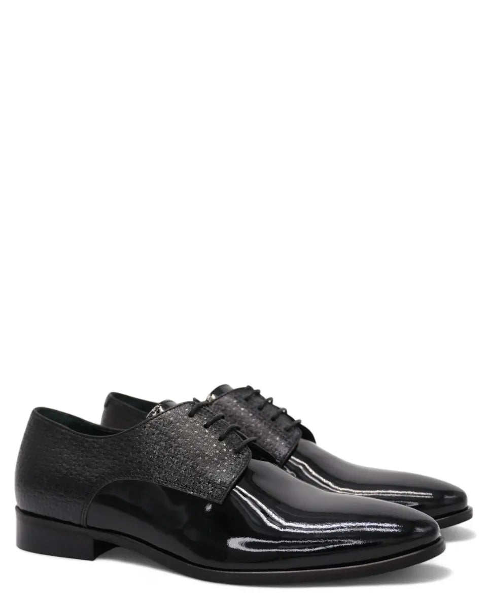 Scarpe Nero Armenia con Tomaia Lucida-CARLO PIGNATELLI-Stringate-Vittorio Citro Boutique