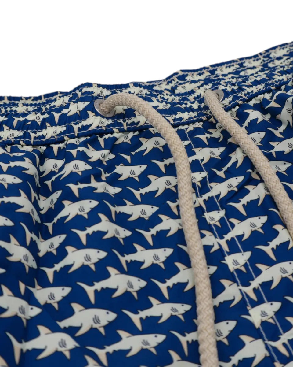 Costume Lighting in tessuto leggero con stampa squali-Mc2 Saint Barth-Costumi da bagno-Vittorio Citro Boutique