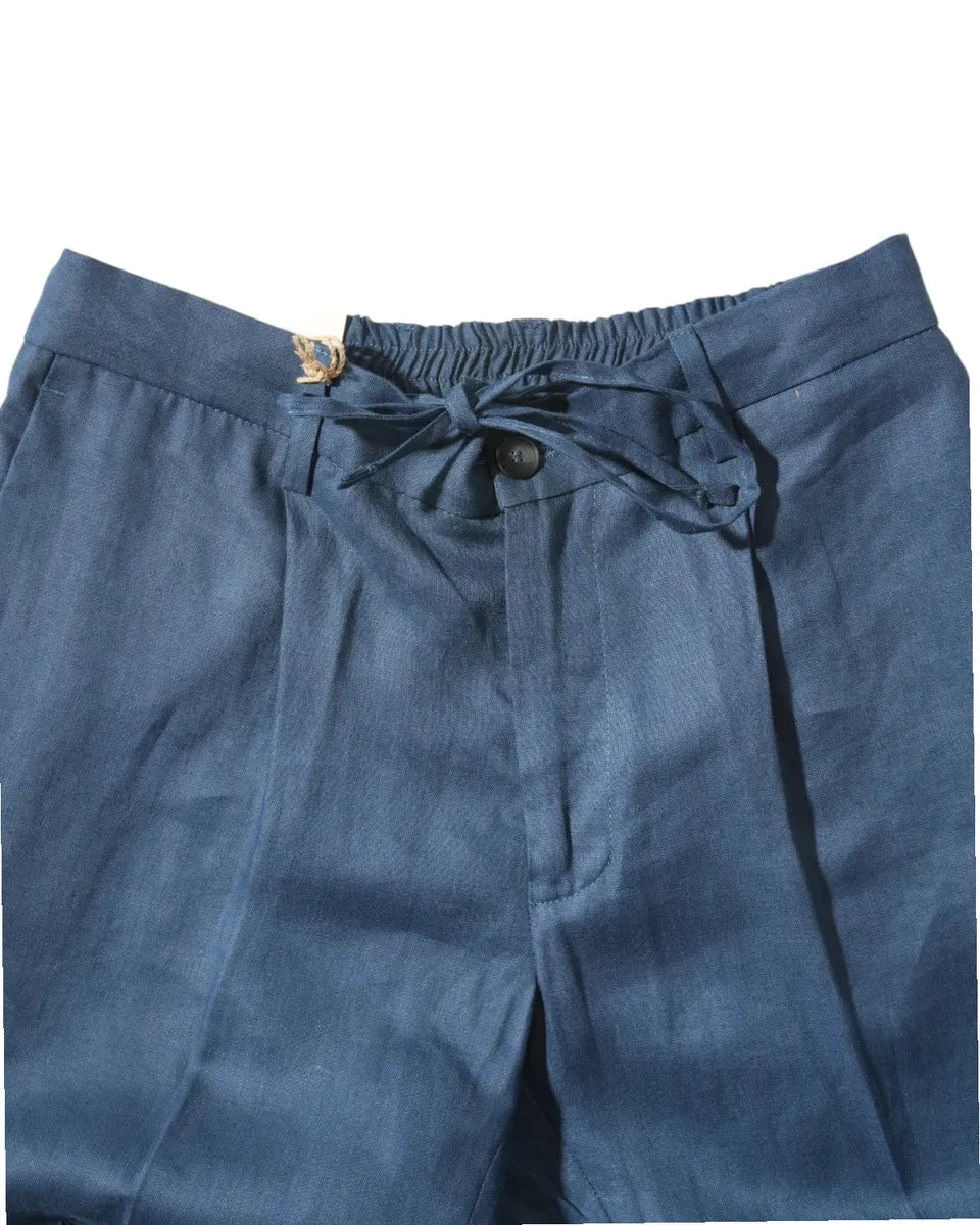 Pantaloni Denny in Lino Made in Italy-Michael Coal-Pantaloni-Vittorio Citro Boutique