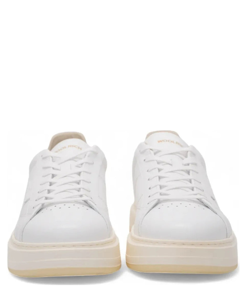 Sneakers Woolrich Arrow in Pelle Abrasivata Bianca-Woolrich-Sneakers-Vittorio Citro Boutique