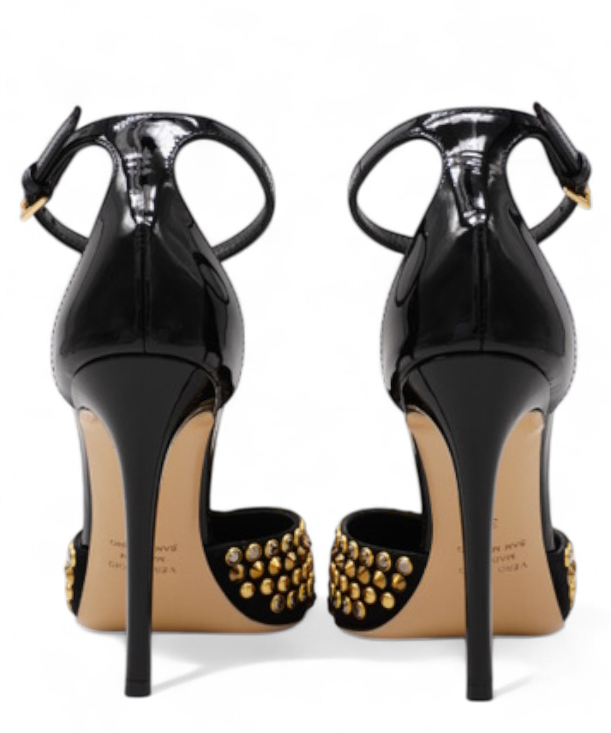 Décolleté Avril Suede Nero Borchie Oro-NINALILOU-Décolleté-Vittorio Citro Boutique