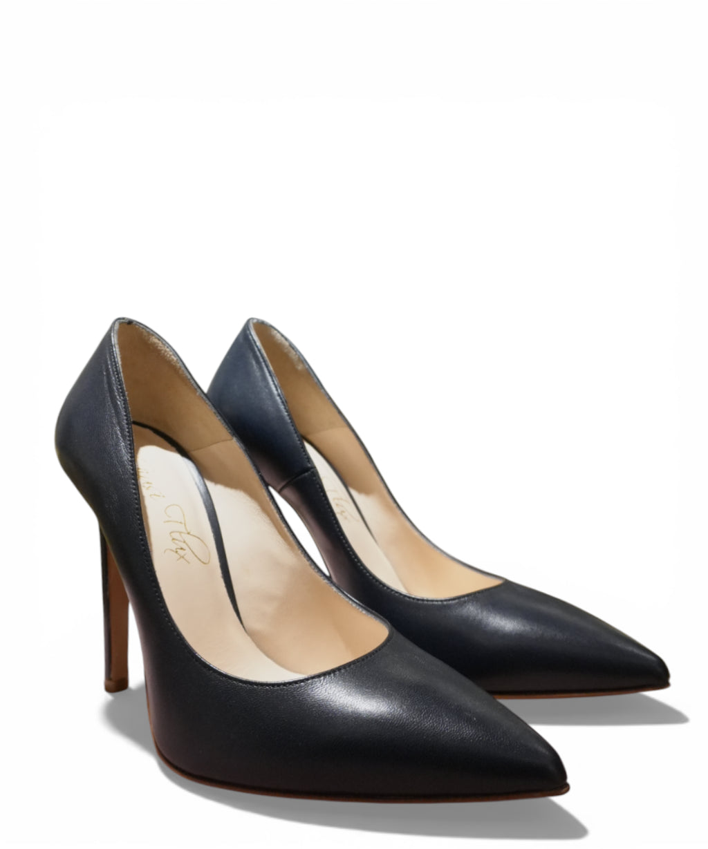 Giusy Flux Nappa Leather Decolleté Pumps for Women, 9 cm Heel