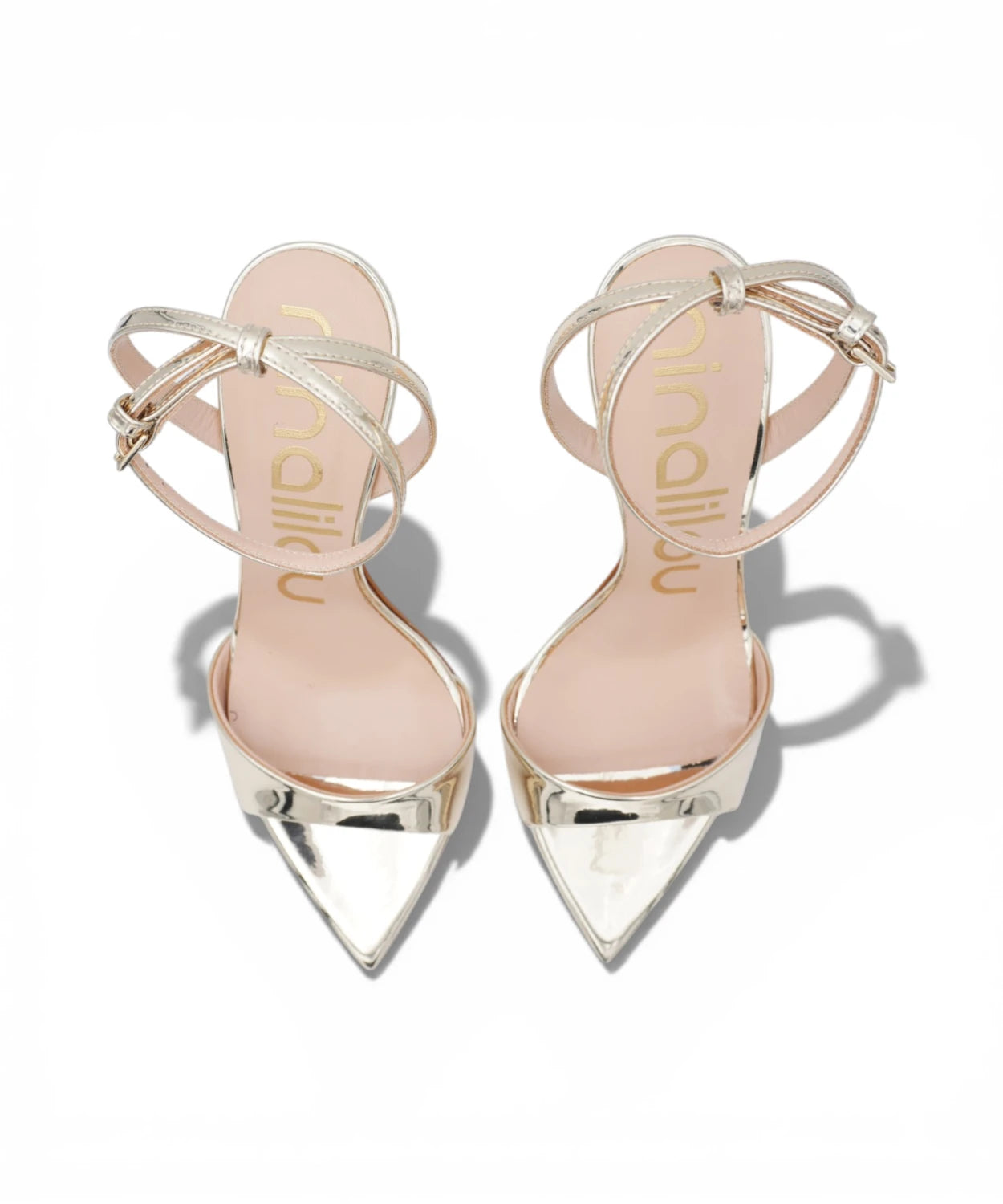 Sandali Platino Specchiato Ninalilou con Cinturino