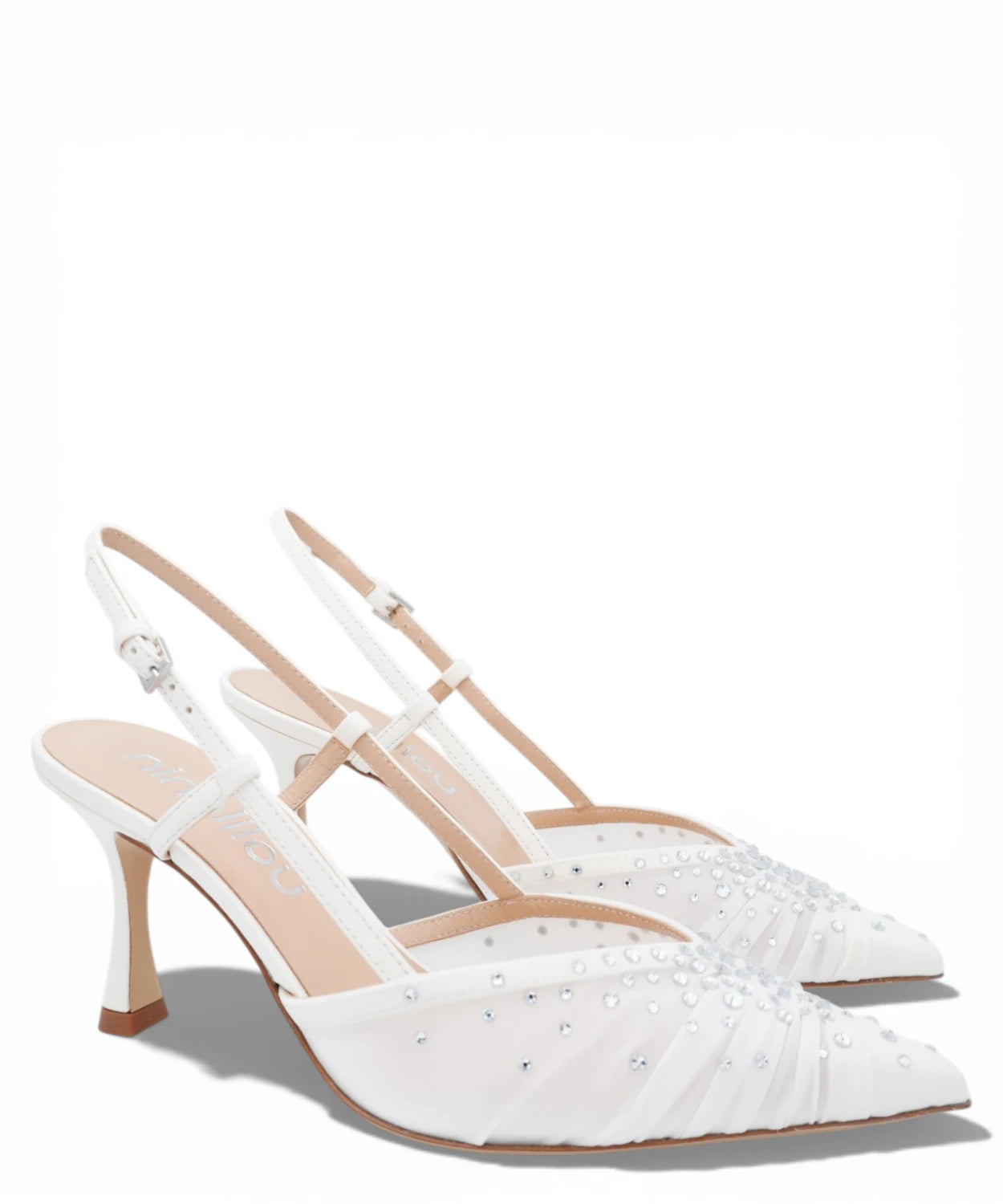 Décolleté Slingback Amy 757C con Strass per Cerimonia