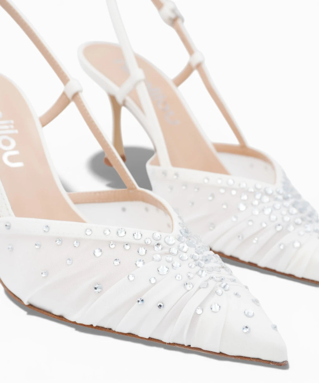 Décolleté Slingback Amy 757C con Strass per Cerimonia