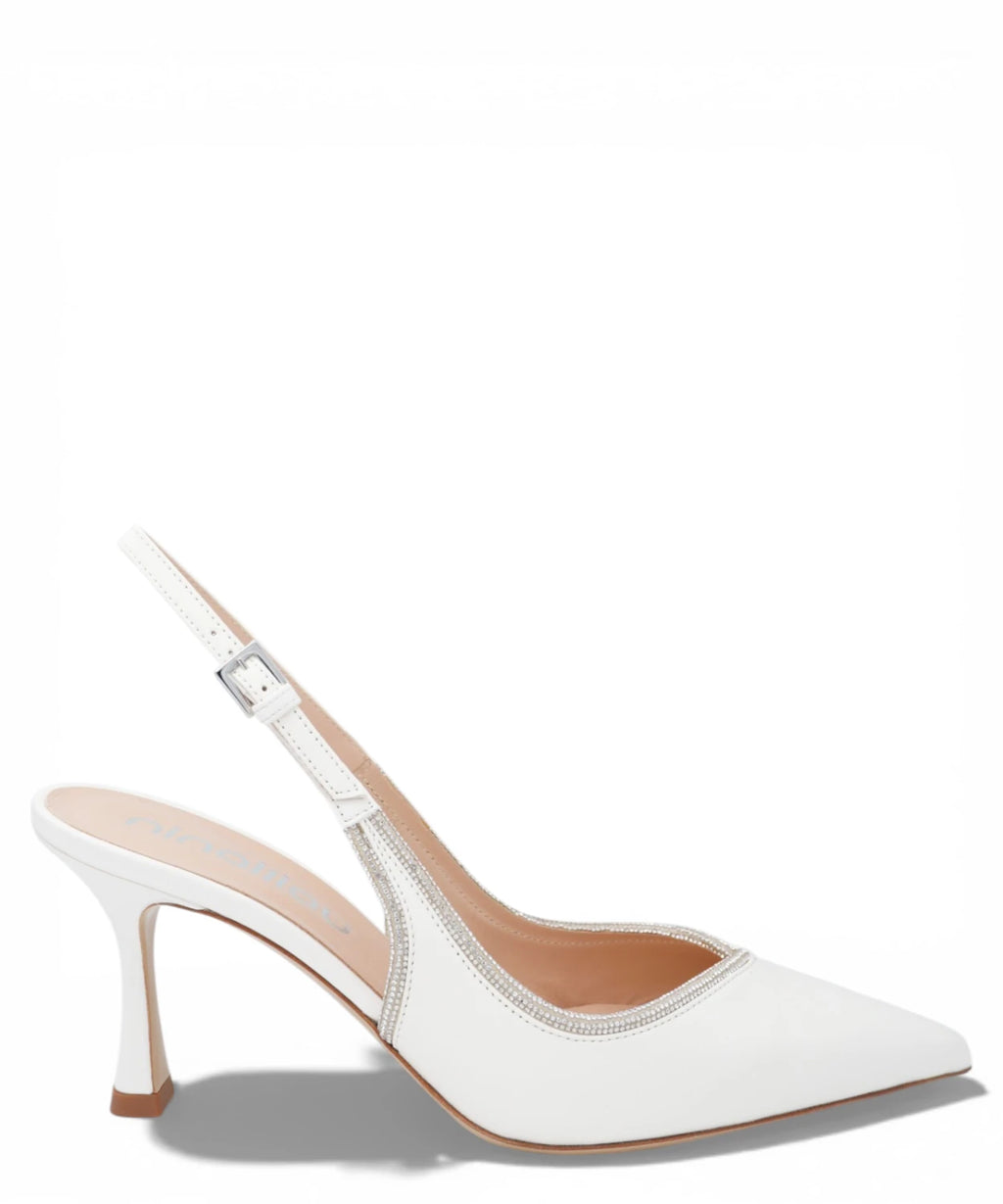 Ivory Slingbacks with Rhinestones - Elegant Ceremony Shoes