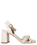 Sandali donna tacco largo 70 mm con fasce intrecciate