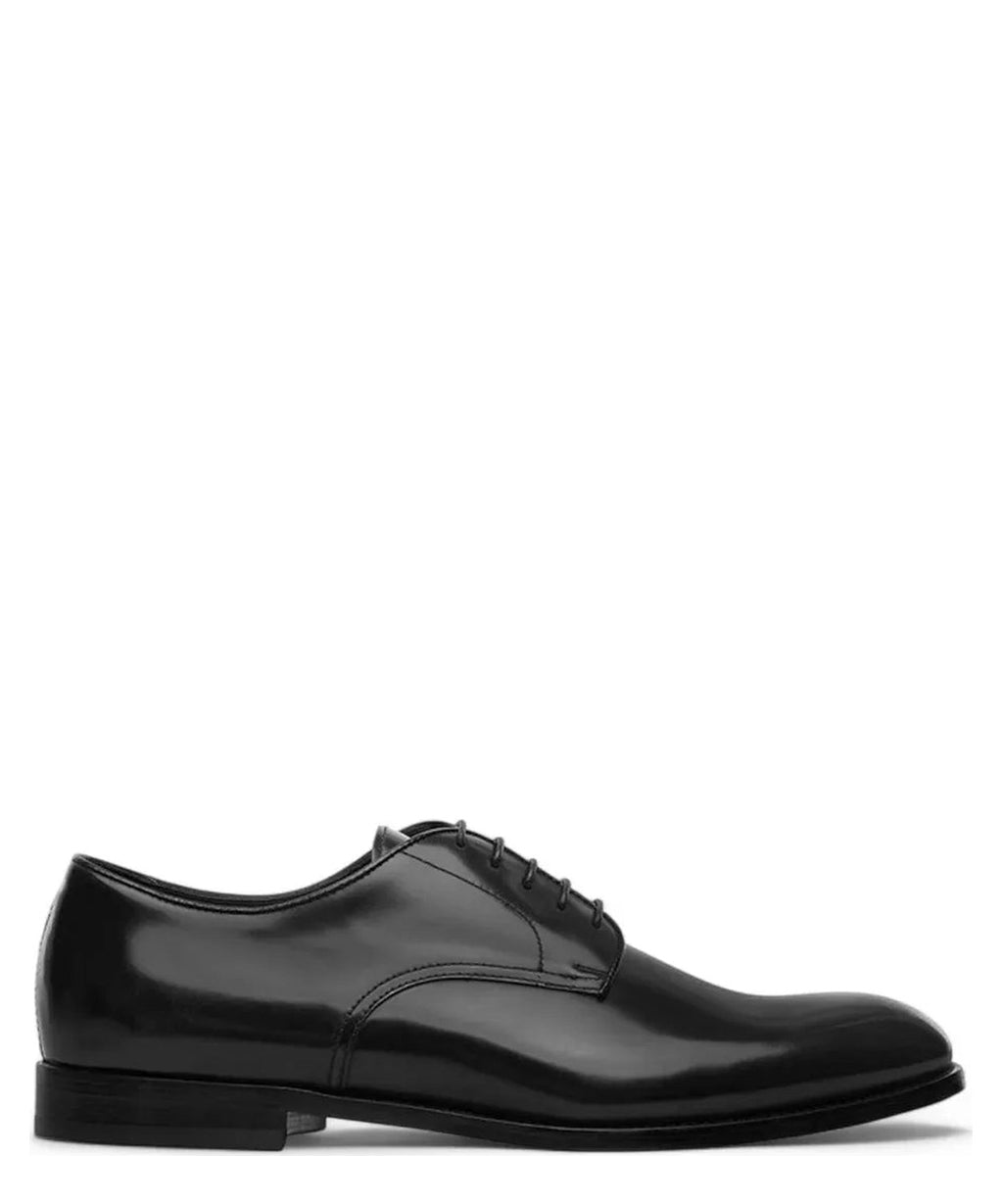 Stringate Doucal’s in Pelle Nera Spazzolata-Doucal'S-Stringate-Vittorio Citro Boutique