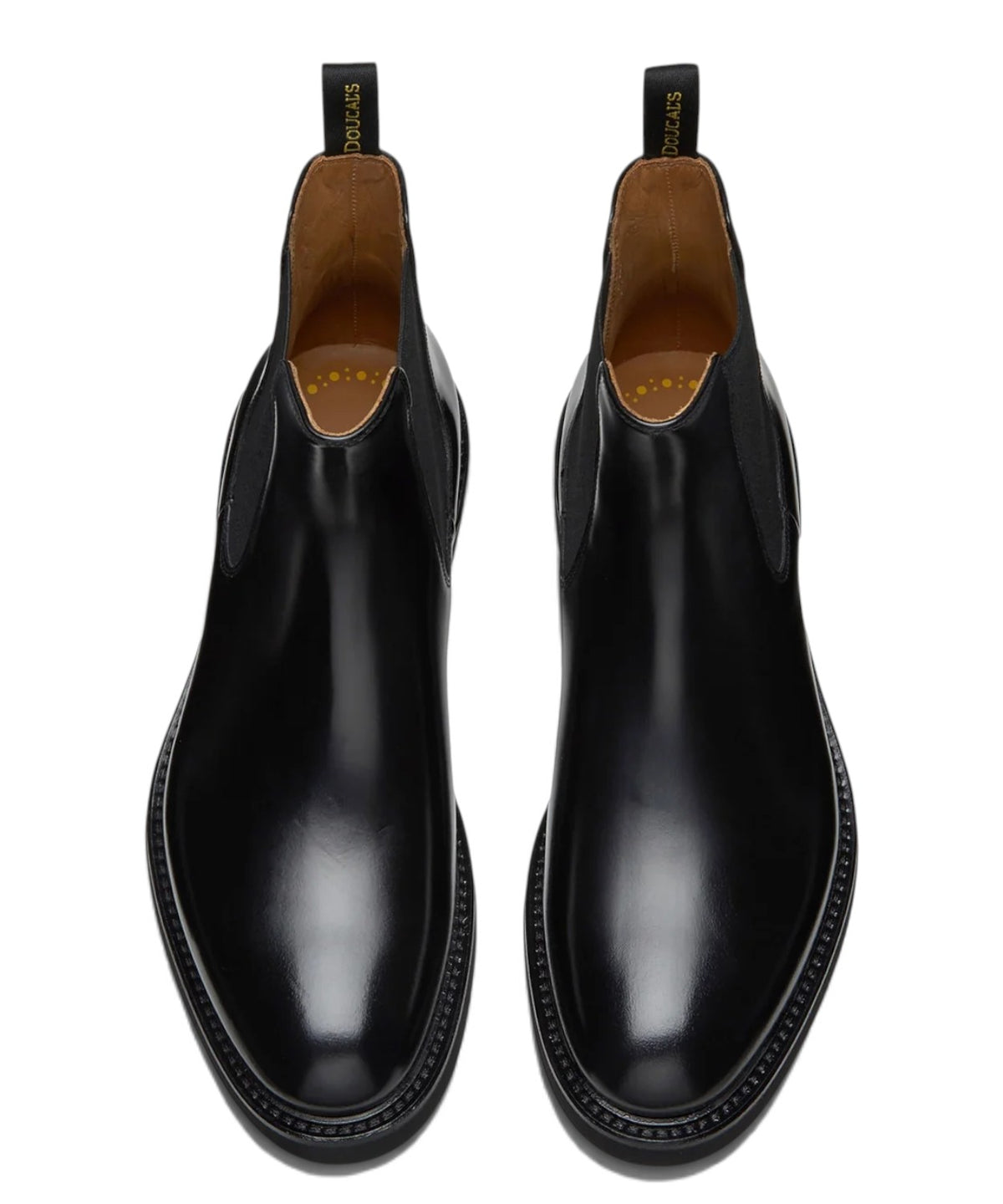 Men's black leather Beatles Ankle boots with rubber soles