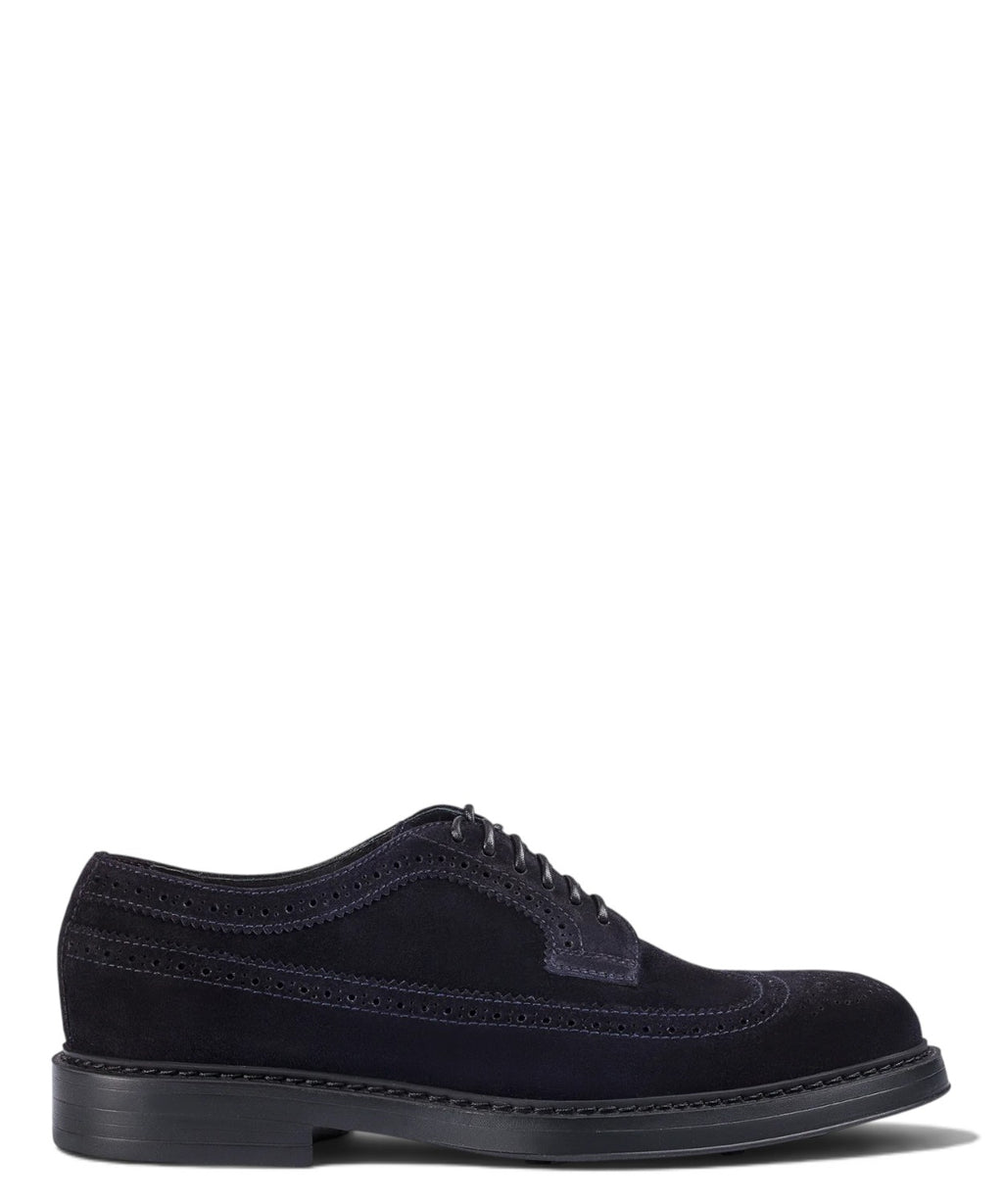 Stringata Derby in Suede di Vitello Elegante