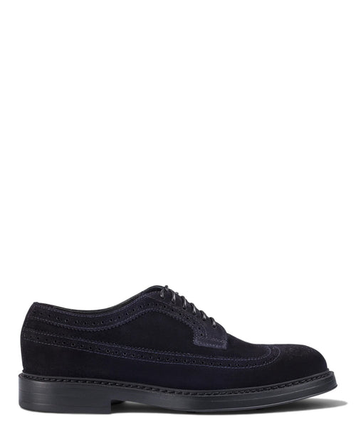 Stringata Derby in Suede di Vitello Elegante