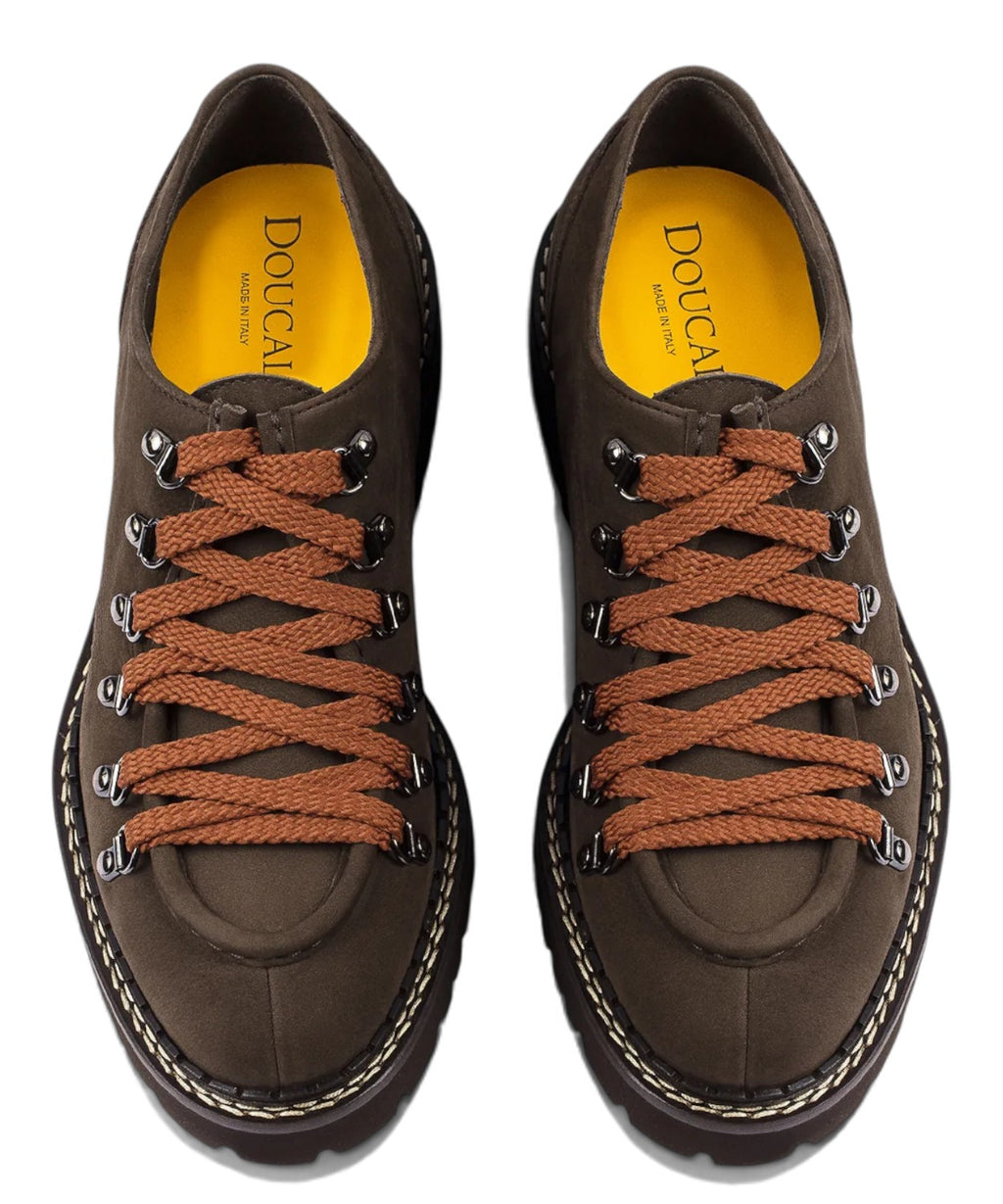 Scarpe Stringate Uomo in Suede con Ganci