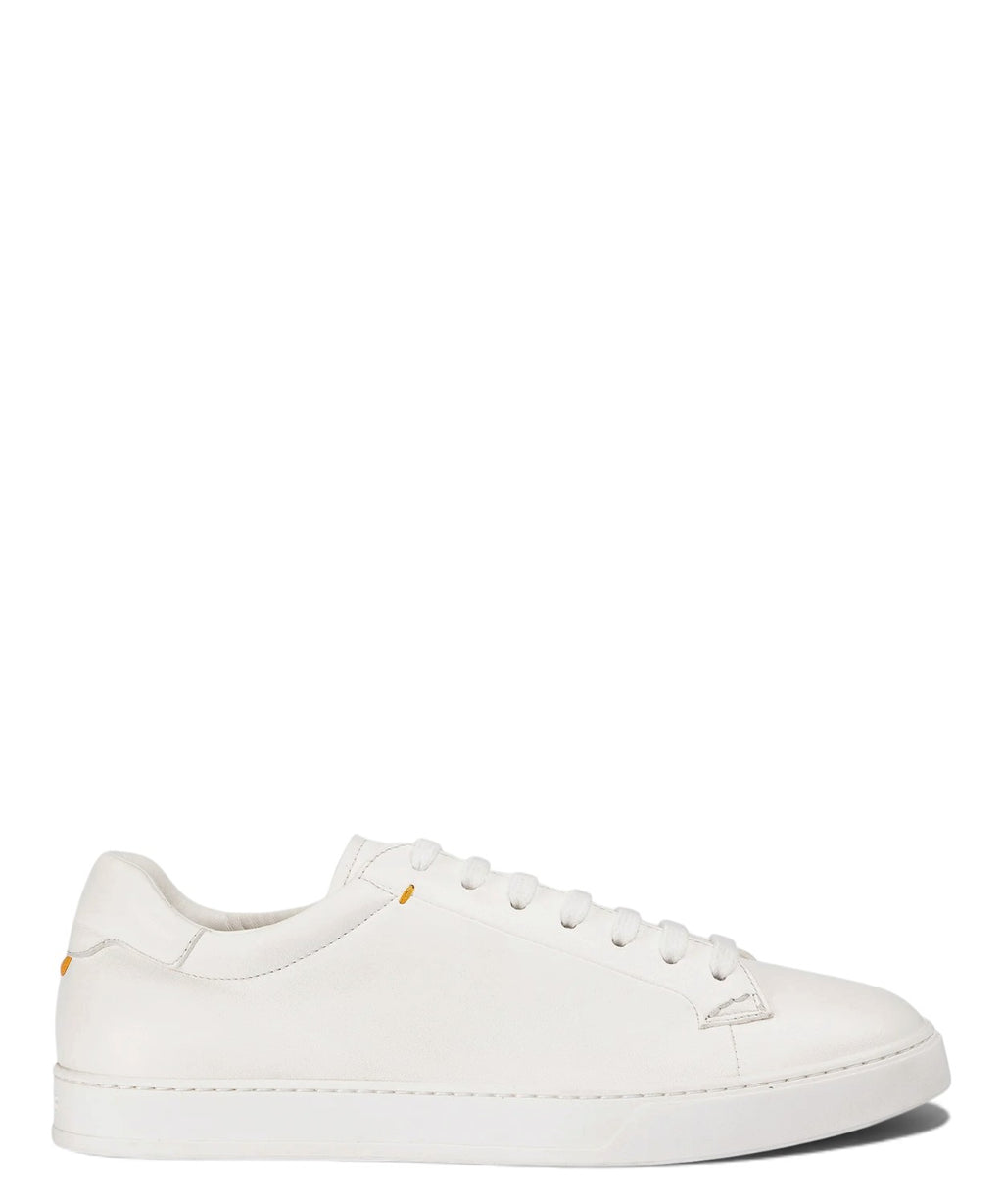 Weiße Leder-Sneaker für Herren mit Memory Foam