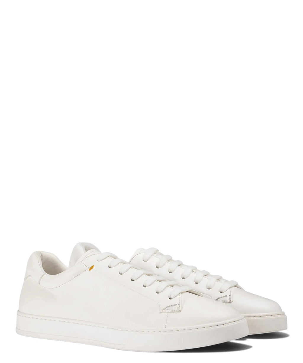 Weiße Leder-Sneaker für Herren mit Memory Foam