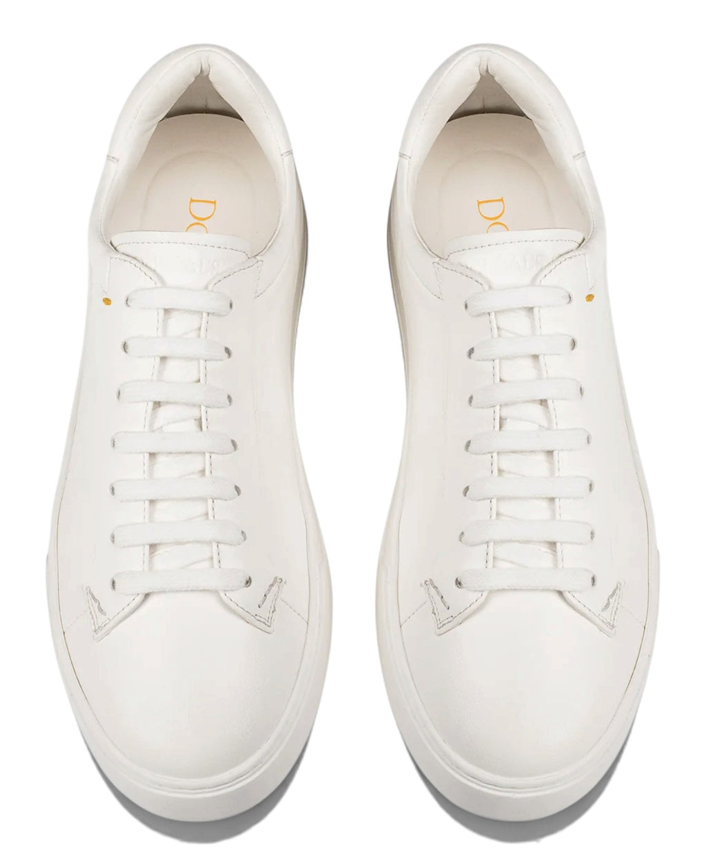 Weiße Leder-Sneaker für Herren mit Memory Foam