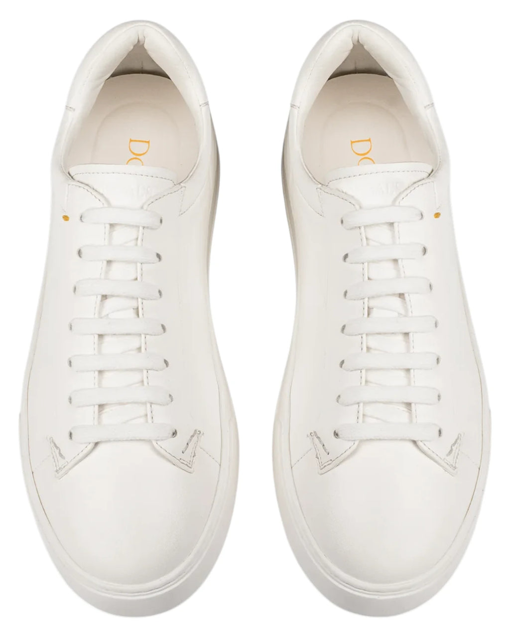 Men's White Leather Sneakers with Memory Foam - Made in Italy