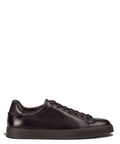 Herren-Sneaker aus aerografiertem dunkelbraunem Leder