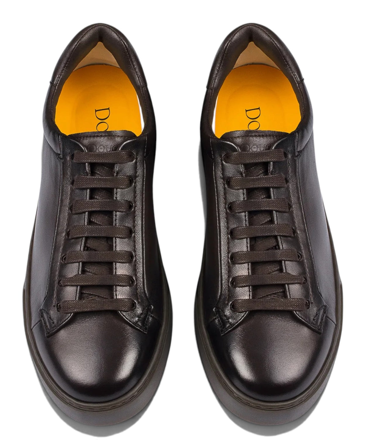 Herren-Sneaker aus aerografiertem dunkelbraunem Leder