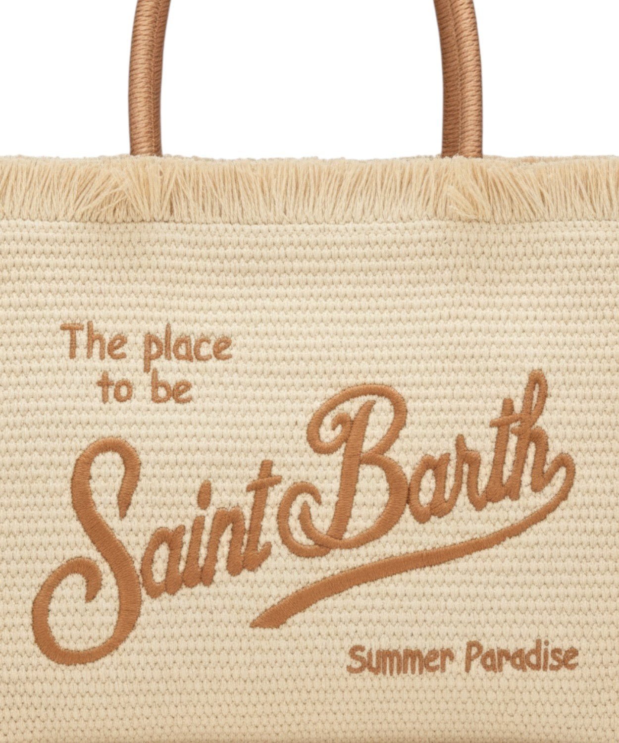 Borse Vanity MC2 Saint Barth in Paglia con logo e manici a Contrasto
