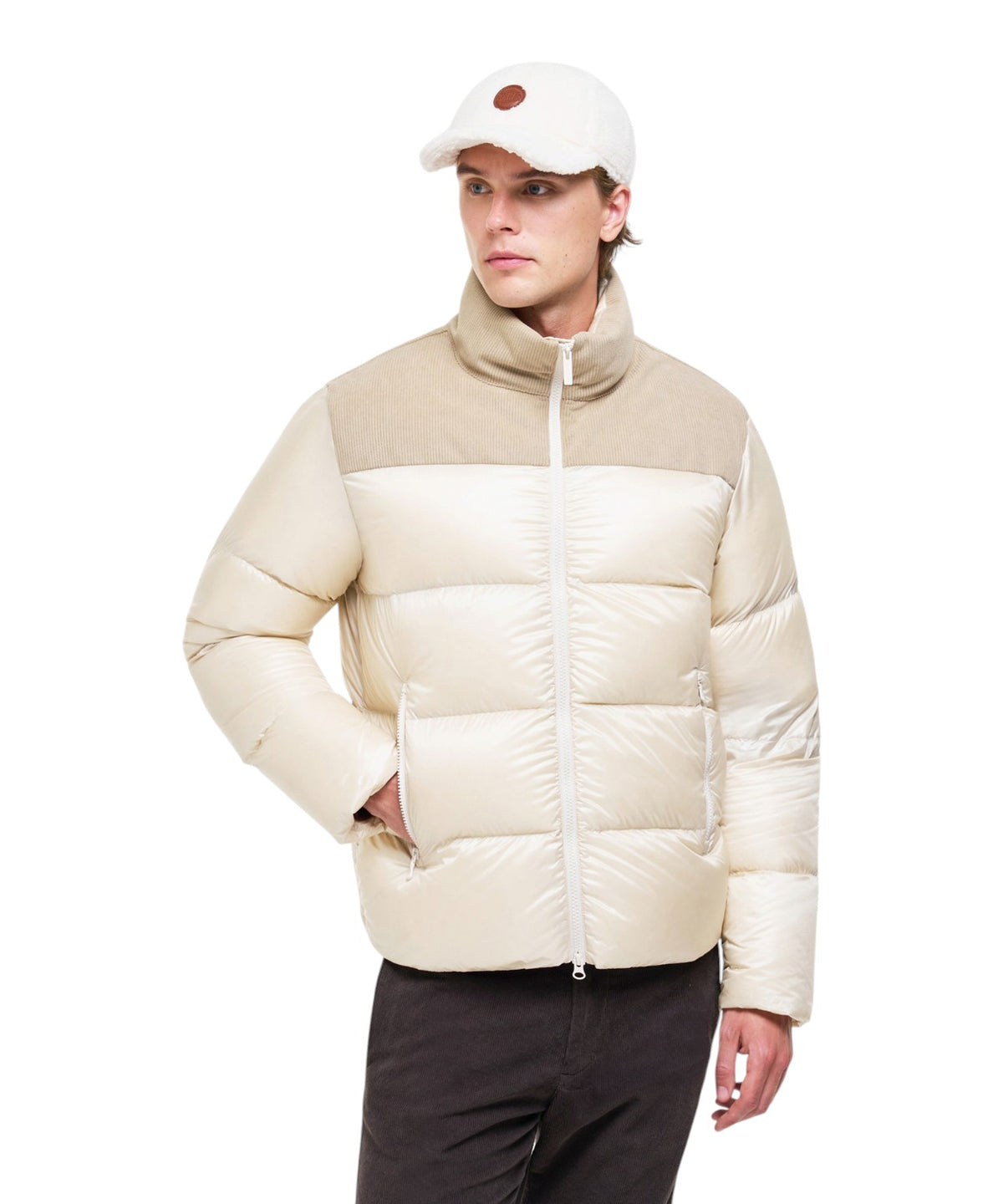 Colmar Originals Herren-Daunenjacke mit Samteinsätzen