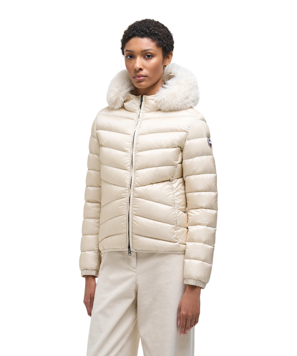 Piumino Donna Colmar con Cappuccio in Pelliccia Sintetica