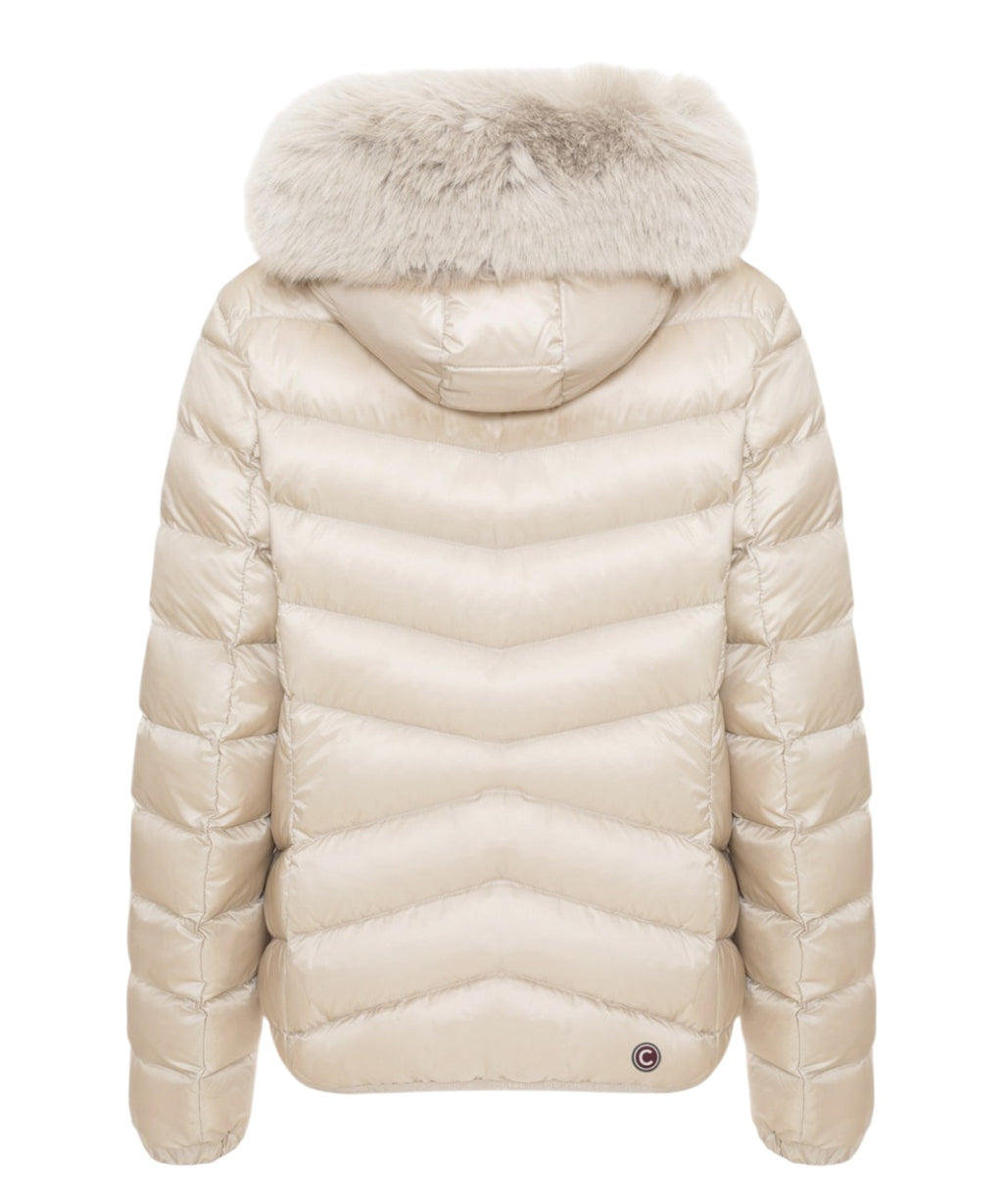 Piumino Donna Colmar con Cappuccio in Pelliccia Sintetica