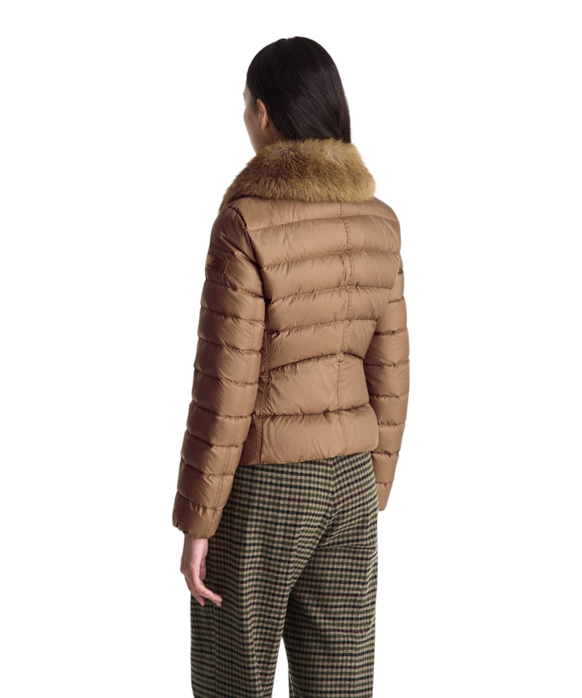 Jisk MQN Chaqueta acolchada corta Ecofur con cuello de piel sintética