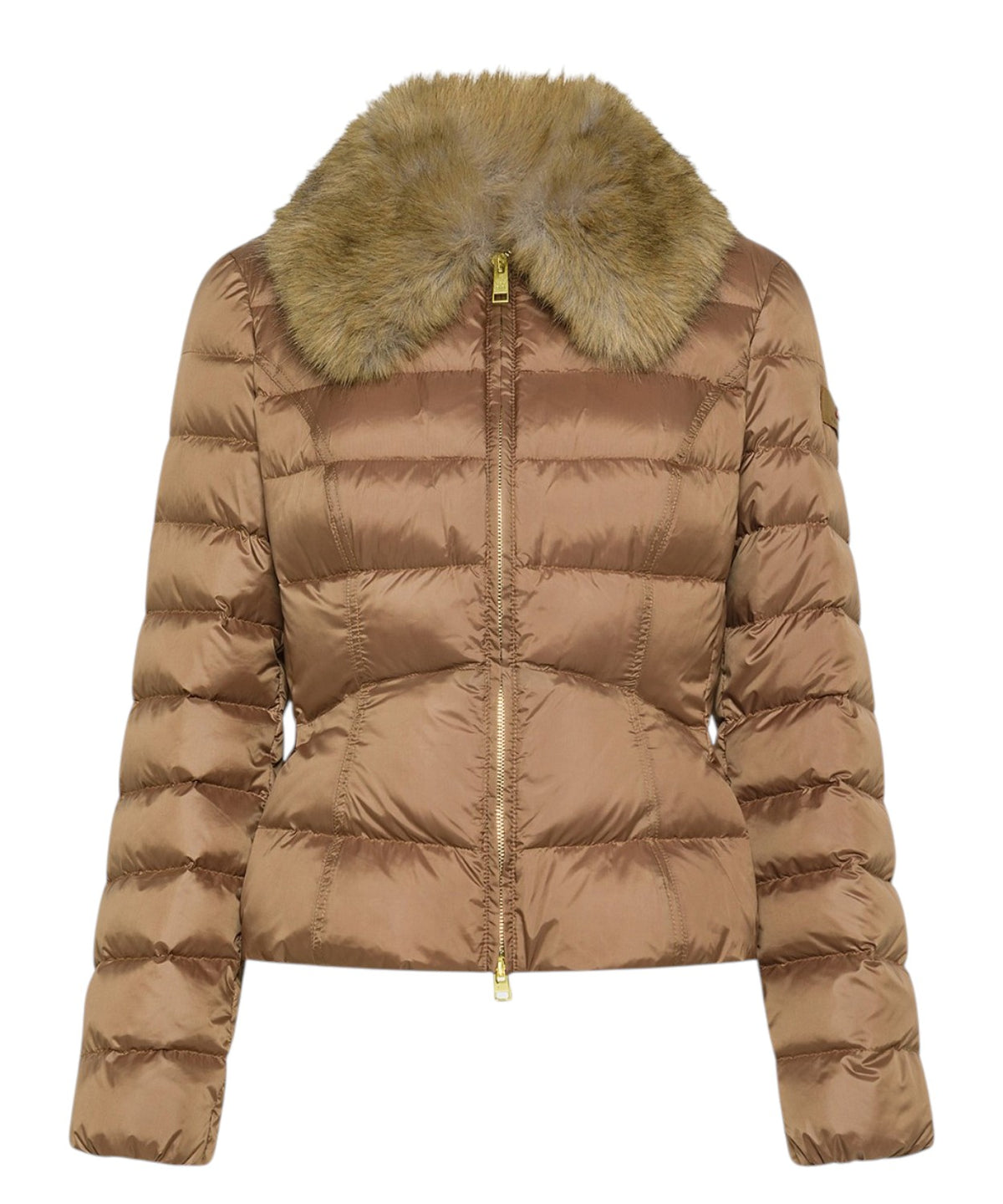 Jisk MQN Chaqueta acolchada corta Ecofur con cuello de piel sintética