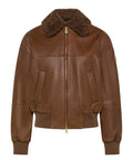 Bomber de piel con cuello de piel de oveja Ruti Le TTP Fur