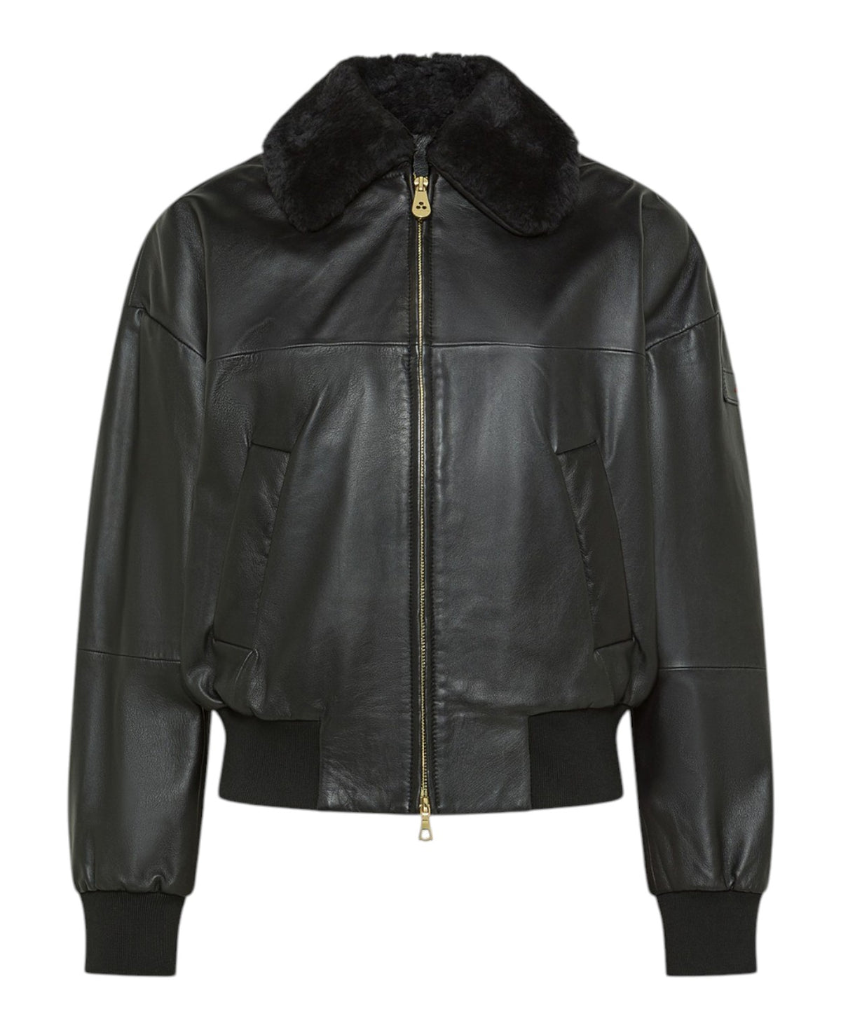 Bomber in Pelle con Collo in Montone Ruti Le TTP Fur