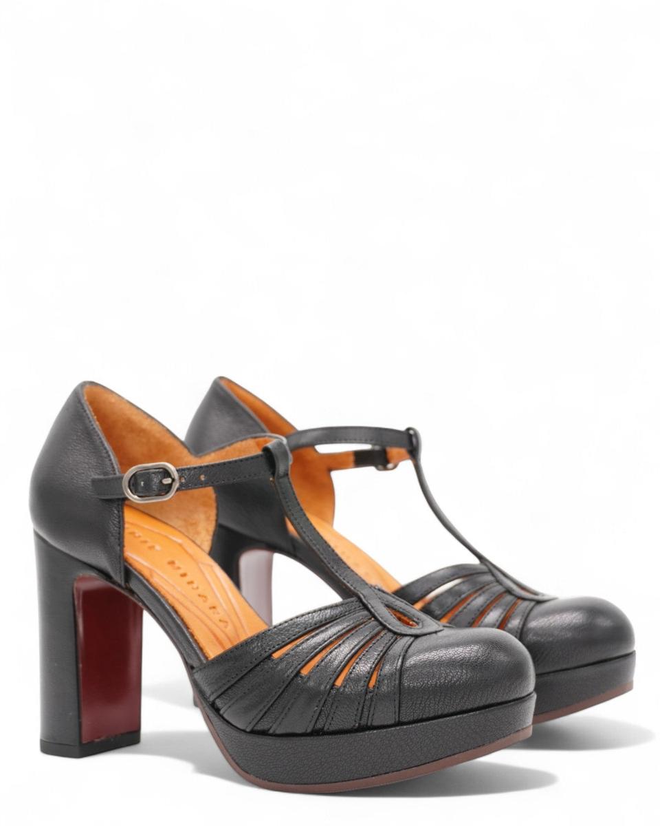 Yaisu in Pelle Nera-CHIE MIHARA-Scarpe con tacco-Vittorio Citro Boutique