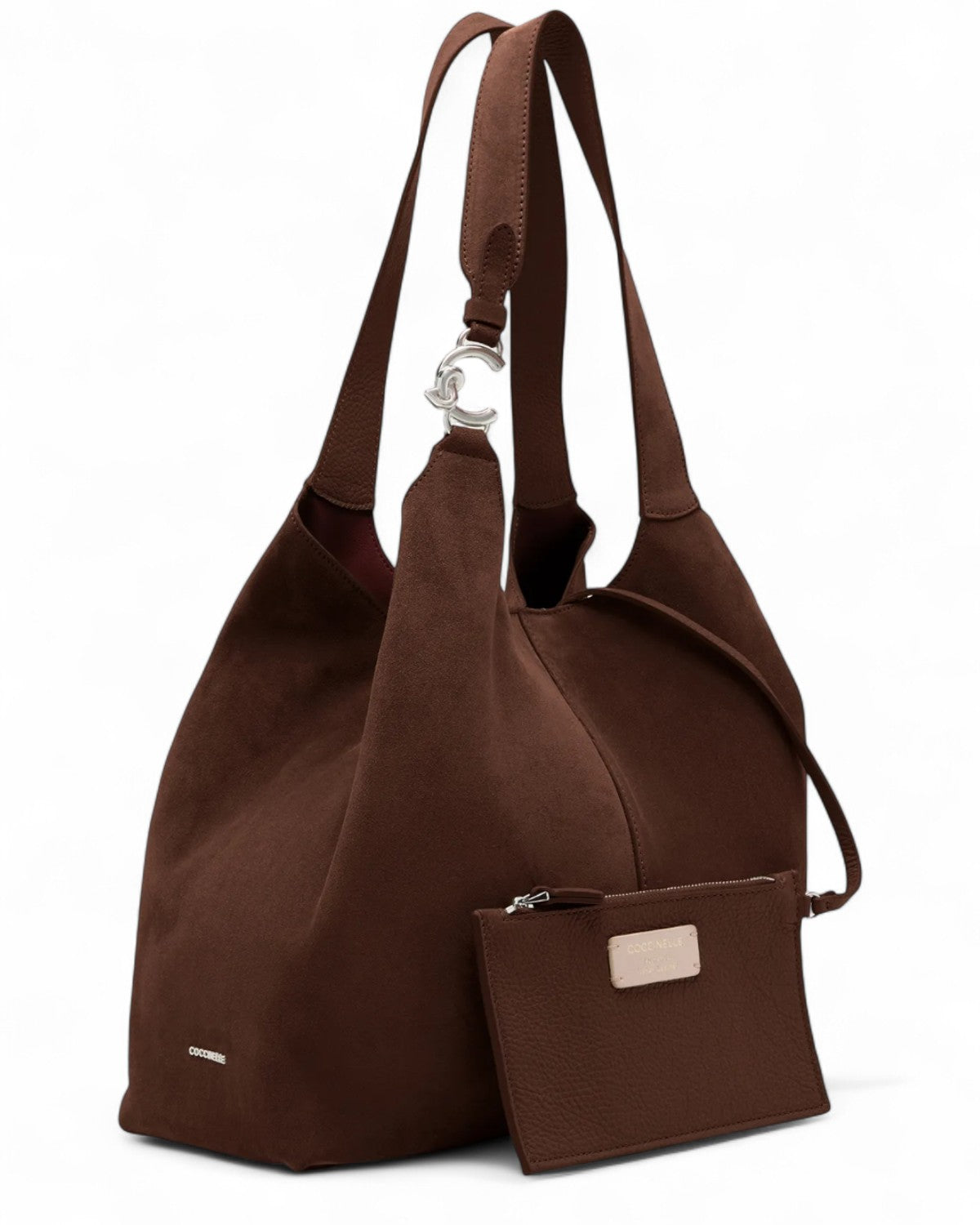 Borsa C-Easy Large Suede con Pochette-Coccinelle-Borse a spalla-Vittorio Citro Boutique